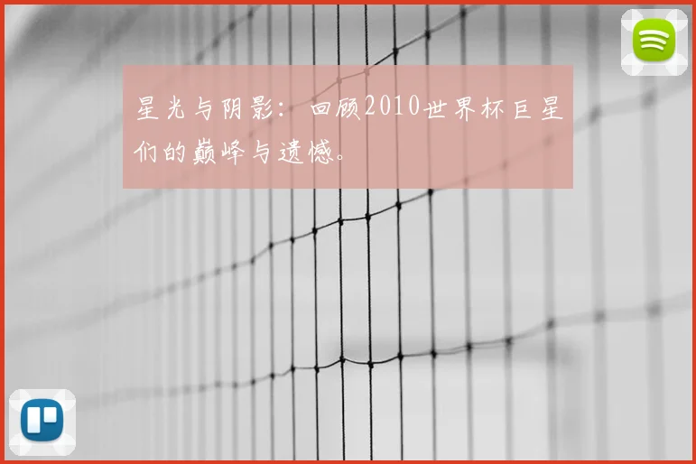 星光与阴影：回顾2010世界杯巨星们的巅峰与遗憾。